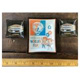 3 souvenir ashtrays