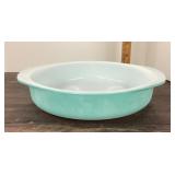 Pyrex turquoise casserole dish