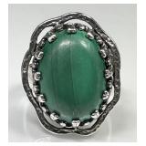 Sterling silver malachite ring