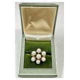 14k gold pearl ring with box