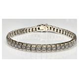 Sterling silver diamond bracelet