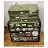 2 small parts organizers with contents