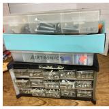 Small parts organizers with contents