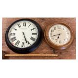 2 round wall clocks