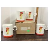 1961 Holt Howard rooster 4-mug set with box