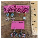 3 pair NEW Betsey Johnson earrings