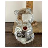 Fenton crystal teddy bear paperweight