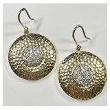 Gold over sterling diamond earrings