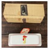 1961 Holt Howard rooster butter dish with box