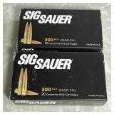 2 boxes Sig Sauer 300 Black ammo 20 cartridges ea