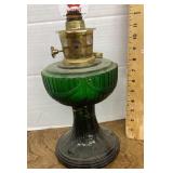 Green glass Lincoln Drape oil lamp base