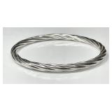 Sterling silver twisted rope bangle bracelet