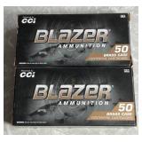 2 boxes CCI Blazer 9mm luger ammo 50 count ea