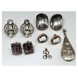 Sterling & gold filled pendants & clip earrings