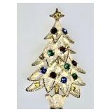 Vintage Eisenberg Ice Christmas tree brooch