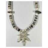 Stone and mother-of-pearl necklace