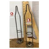 Pair of metal candle holders