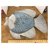 Large tin home decor fish