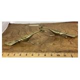 Pair of brass road runners