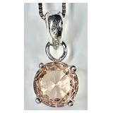 Sterling silver morganite necklace