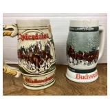2 Budweiser beer mugs