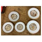 Chokin style decorated plates -- made in Japan