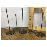 5 brass candlesticks