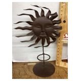 Metal windy sun face home decor