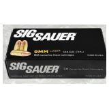 Sig Sauer 9mm luger ammo 50 cartridges