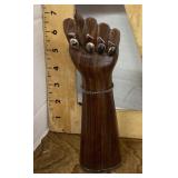 Carved wood figa fist