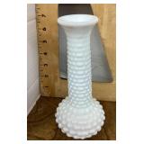 Milk glass hobnail vase