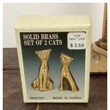 Solid brass set of 2 cats