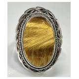 Sterling silver tiger eye ring --adjustable