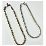 2 sterling silver twisted rope bracelets