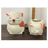 Ceramic pig creamer & sugar bowl