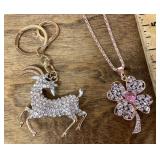 NEW Betsey Johnson necklace and keychain