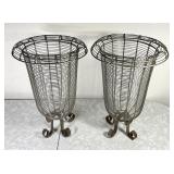 Pair of 14" tall wire ware plant baskets