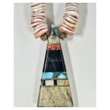 Native American inlaid stone necklace