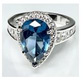 Sterling silver aquamarine ring