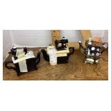 3 small novelty teapots