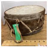 Rawhide and wood African drum