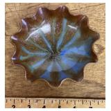 Pigeon Forge pottery ashtray --signed A. Huskey