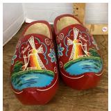 Pair of hand painted Dutch wooden shoes