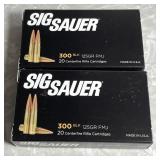 2 boxes Sig Sauer 300 Black ammo 20 cartridges ea