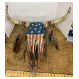 Painted longhorn skull