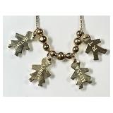 14k gold add-a-bead necklace with charms