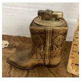 Cowboy boot table lighter