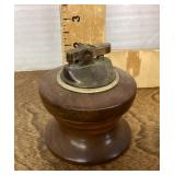 Turned walnut table lighter