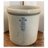 6 gallon White Hall stoneware crock