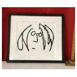 Framed John Lennon self-portrait print